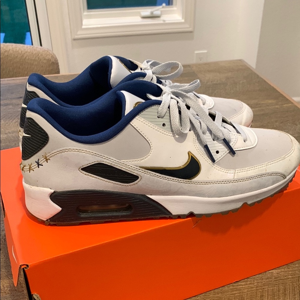 Nike Air Max golf shoes The Players Championship White with Blue and Gold